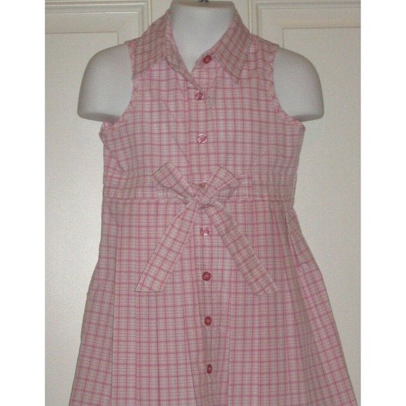 Kid Zone Pink Plaid Pleated Sleeveless Sun Summer Dress 2T Sundress Girls - Picture 8 of 12